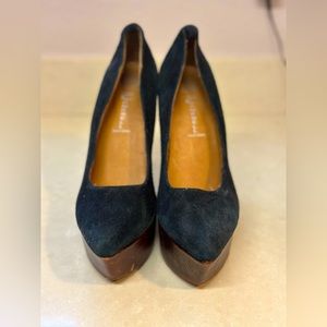 Jeffrey Campbell black Suede wedges.